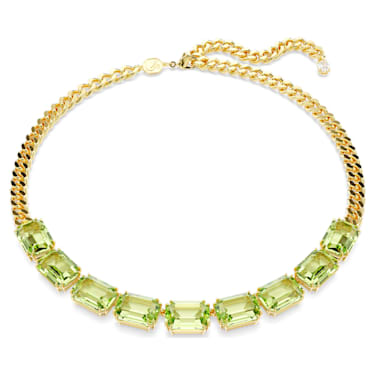 Millenia 项链, 八角形切割, 绿色, 镀金色调 - Swarovski, 5671255