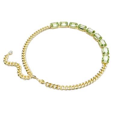 Millenia 项链, 八角形切割, 绿色, 镀金色调 - Swarovski, 5671255