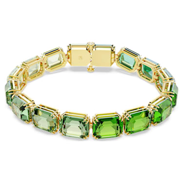 Millenia 手链, 八角形切割，渐变色彩, 绿色, 镀金色调 - Swarovski, 5671258