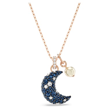 Luna 链坠, 月亮, 流光溢彩, 镀玫瑰金色调 - Swarovski, 5671585