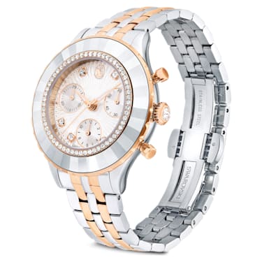 Octea Chrono 腕表, 瑞士制造, 金属手链, 玫瑰金色调, 混合金属润饰 - Swarovski, 5672937