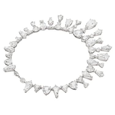 Mesmera 项链, 宣言、混合切割, 白色, 镀铑 - Swarovski, 5673599