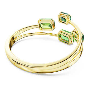 Millenia 手镯, 八角形切割, 绿色, 镀金色调 - Swarovski, 5674995