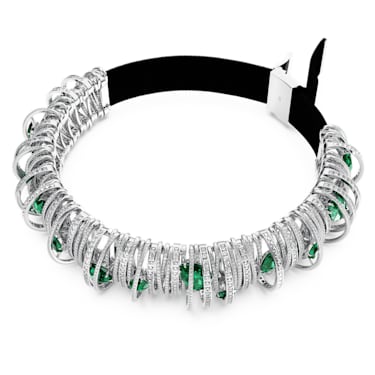 Hyperbola 束颈项链, 绿色, 镀铑 - Swarovski, 5676060
