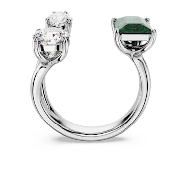 Mesmera 开口戒指, 混合切割, 绿色, 银色润饰 - Swarovski, 5676971