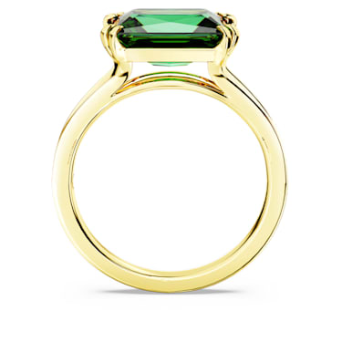 Matrix 个性戒指, 矩形切割, 绿色, 镀金色调 - Swarovski, 5677140