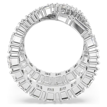 Hyperbola 戒指, Infinity, 白色, 银色润饰 - Swarovski, 5677629