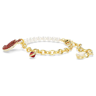Swarovski Iconic Swan 手链, 天鹅, 红色, 镀金色调 - Swarovski, 5677792