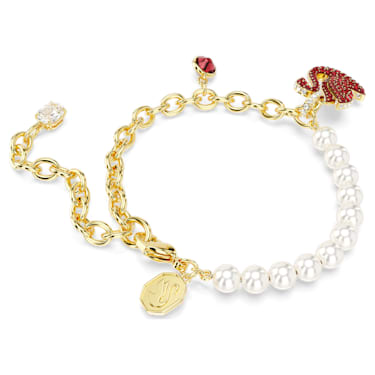 Swarovski Iconic Swan 手链, 天鹅, 红色, 镀金色调 - Swarovski, 5677792
