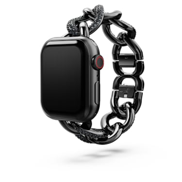 Sparkling 链条式表带, 适用于 Apple Watch® 40 毫米 和 41 毫米, 黑色, 黑色润饰 - Swarovski, 5678677