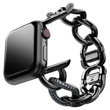 Sparkling 链条式表带, 适用于 Apple Watch® 40 毫米 和 41 毫米, 黑色, 黑色润饰 - Swarovski, 5678677