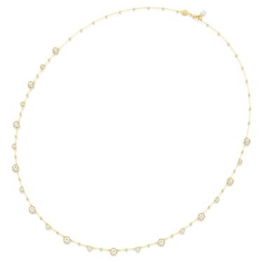 Imber 项链, 圆形切割, 白色, 镀金色调 - Swarovski, 5680091