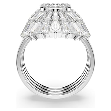 Idyllia 戒指, 套装 (3), 混合切割, 贝壳, 白色, 镀铑 - Swarovski, 5680291