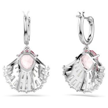 Idyllia 水滴形耳环, 贝壳, 粉红色, 镀铑 - Swarovski, 5680295