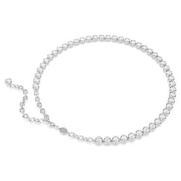 Imber Tennis 项链, 圆形切割, 白色, 镀铑 - Swarovski, 5682595