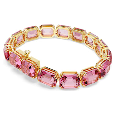 Millenia 手链, 八角形切割, 粉红色, 镀金色调 - Swarovski, 5683428