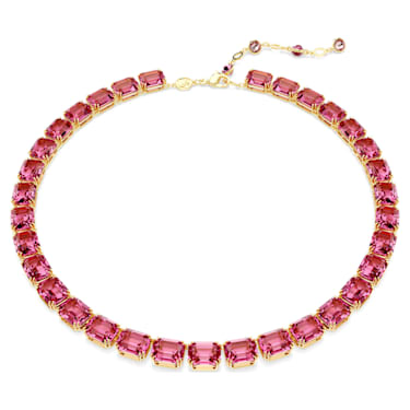 Millenia 项链, 八角形切割, 粉红色, 镀金色调 - Swarovski, 5683429