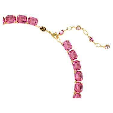 Millenia 项链, 八角形切割, 粉红色, 镀金色调 - Swarovski, 5683429