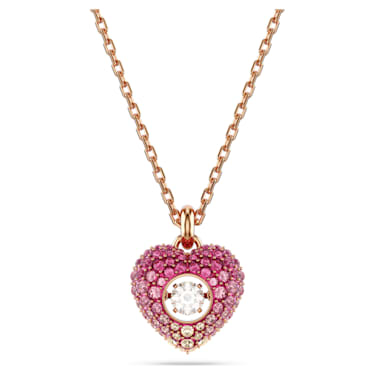 Hyperbola 链坠, 心形, 粉红色, 镀玫瑰金色调 - Swarovski, 5683580
