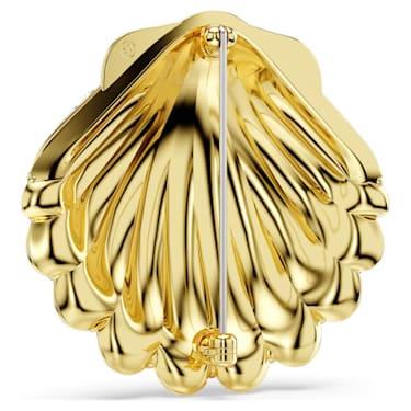 Idyllia 胸针, 贝壳, 白色, 镀金色调 - Swarovski, 5683967
