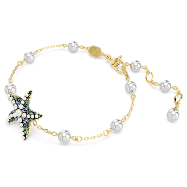 Idyllia 手链, 仿水晶珍珠, 海星, 流光溢彩, 镀金色调 - Swarovski, 5684398