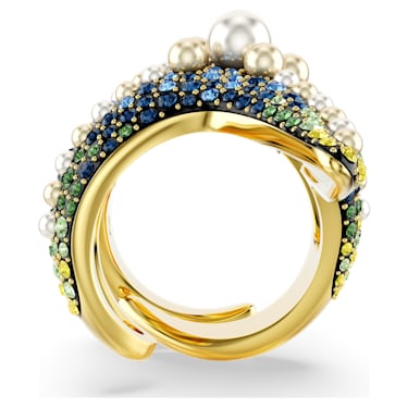 Idyllia 个性戒指, 仿水晶珍珠, 海星, 彩色, 镀金色调 - Swarovski, 5686461