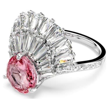 Idyllia 个性戒指, 混合切割, 贝壳, 粉红色, 镀铑 - Swarovski, 5687608