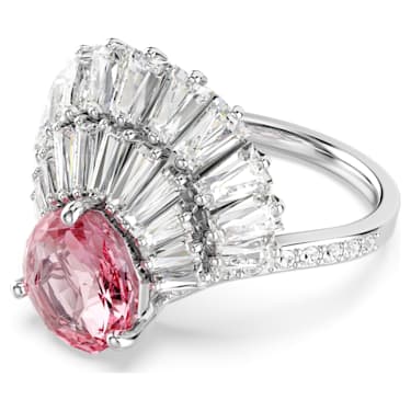 Idyllia 个性戒指, 混合切割, 贝壳, 粉红色, 镀铑 - Swarovski, 5687609