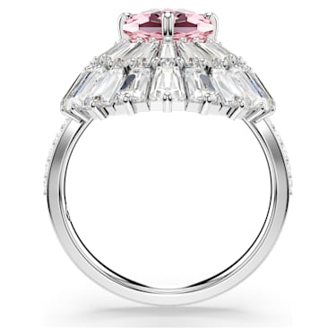 Idyllia 个性戒指, 混合切割, 贝壳, 粉红色, 镀铑 - Swarovski, 5687609
