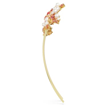 Gema 发夹, 混合切割, 花朵, 粉红色, 镀金色调 - Swarovski, 5689051