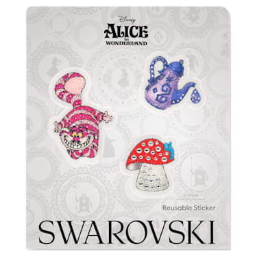 Alice in Wonderland 可移除贴纸, 猫咪、茶壶和蘑菇, 流光溢彩 - Swarovski, 5689428