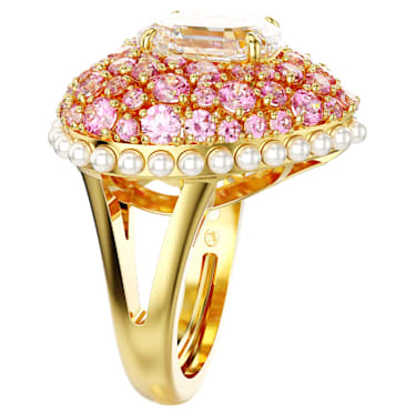 Hyperbola 个性戒指, 心形, 粉红色, 镀金色调 - Swarovski, 5690058