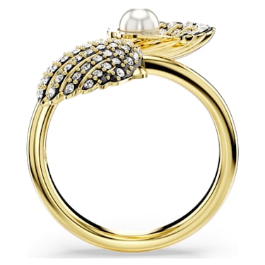 Idyllia 戒指, 贝壳, 白色, 镀金色调 - Swarovski, 5694972