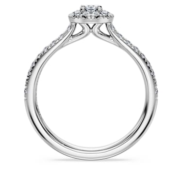 Eternity 单石光环戒指, 总重 0.45 克拉培育钻石, 纯银 - Swarovski, 5697125