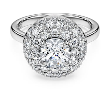 Eternity 单石光环戒指, 总重 2 克拉培育钻石, 18K 白金 - Swarovski, 5697816