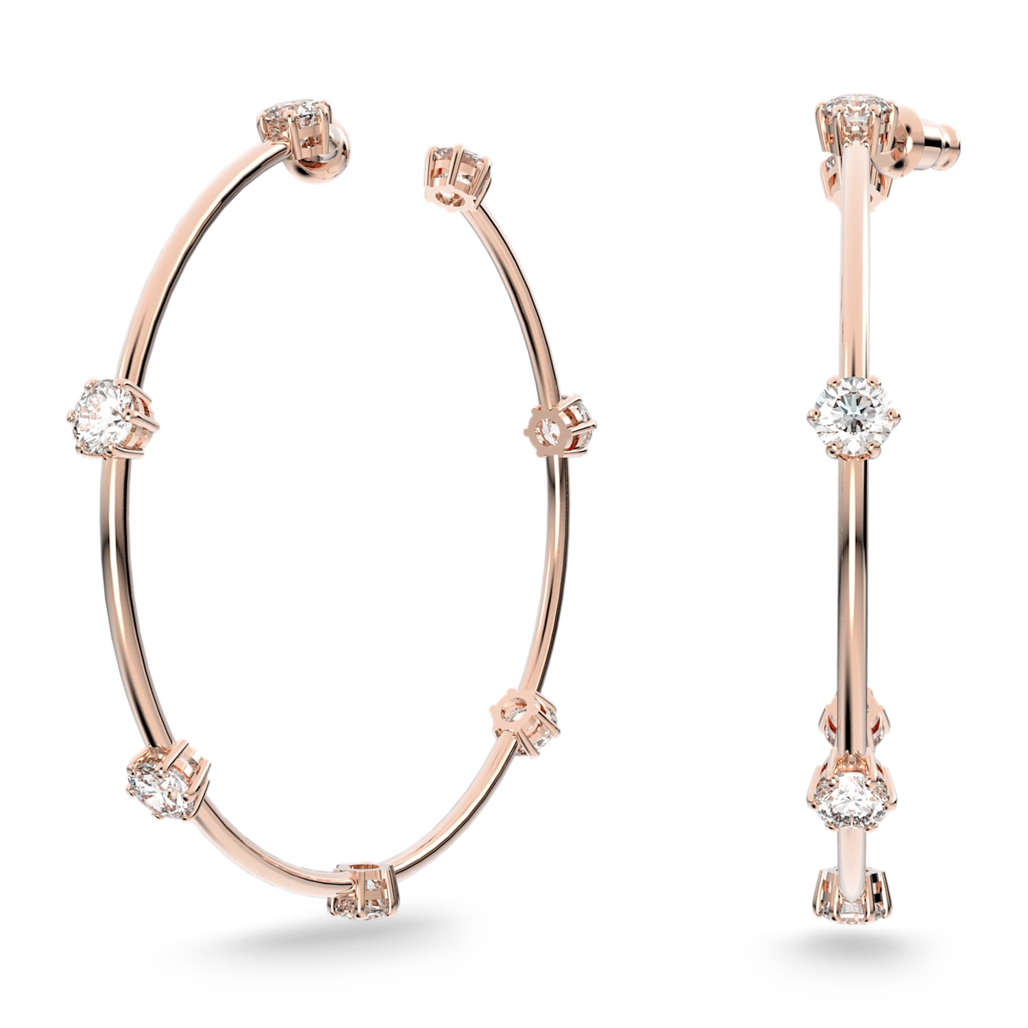 Stone Pink Crystal Hoop Earrings in Rose Gold  Swarovski UK