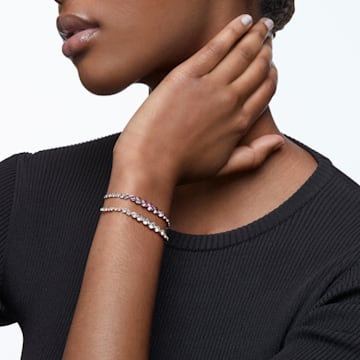 Emily bracelet, White, Rhodium plated - Swarovski, 5556918