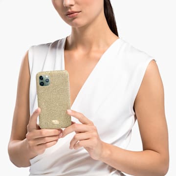 High smartphone case, iPhone® 12 Pro Max, Gold tone - Swarovski, 5565179