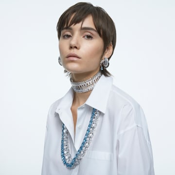 Millenia necklace, Oversized crystals, Trilliant cut, White, Rhodium plated - Swarovski, 5599167