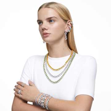 Millenia bracelet, Oversized crystals, Octagon cut, White, Rhodium plated - Swarovski, 5599192