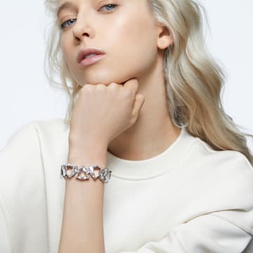 Millenia bracelet, Oversized crystals, Trilliant cut, White, Rhodium plated - Swarovski, 5599194