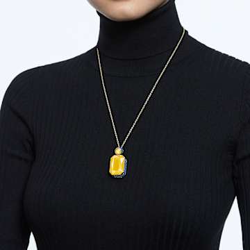 Orbita 项链, 八角形切割, 流光溢彩, 镀金色调 - Swarovski, 5600516