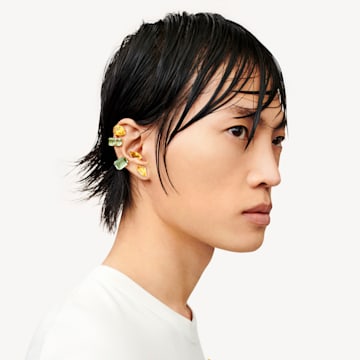 Lucent ear cuff, Single, Magnetic closure, Yellow, Gold-tone plated - Swarovski, 5613552