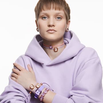 Dulcis bracelet, Cushion cut, Purple - Swarovski, 5613731