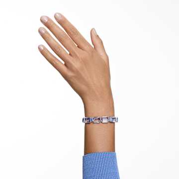 Millenia 手链, 八角形切割, 蓝色, 镀铑 - Swarovski, 5614927