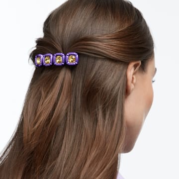 发夹, 枕形切割, 紫色, 镀金色调 - Swarovski, 5617238