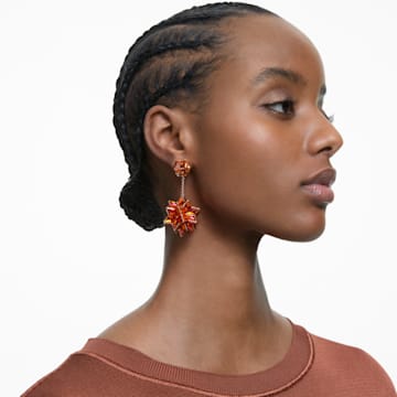 Curiosa drop earrings, Geometric cut, Pink, Rose gold-tone plated - Swarovski, 5618247