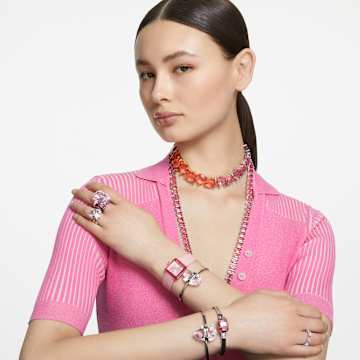 Watch, Silicone strap, Pink - Swarovski, 5624373