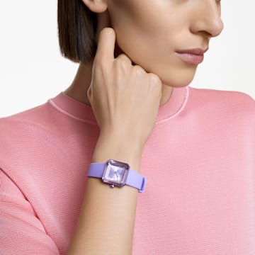 Watch, Silicone strap, Purple - Swarovski, 5624376
