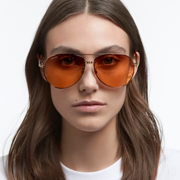 Sunglasses, Pilot shape, Gradient tint, SK0343-H 36F, Brown - Swarovski, 5625294